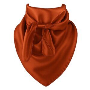Rust Red Wild Rag Large Scarf 35x35" Satin Western Accessory Cowgirl or Cowboy